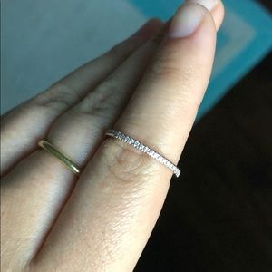 Solid 14k Rose Gold Diamond Eternity Band